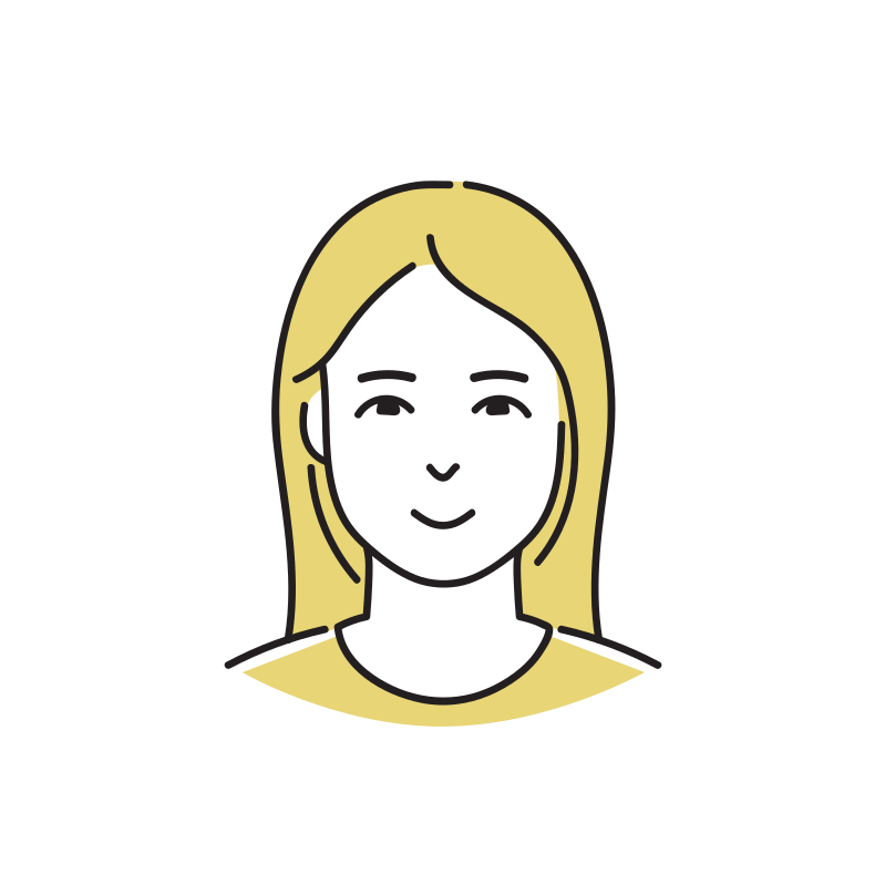 ストレートロングの女性似顔絵のイラスト（正常）