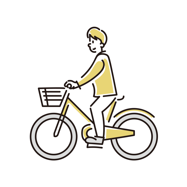自転車に乗る男性のイラスト