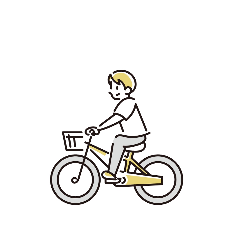 自転車に乗る男の子のイラスト