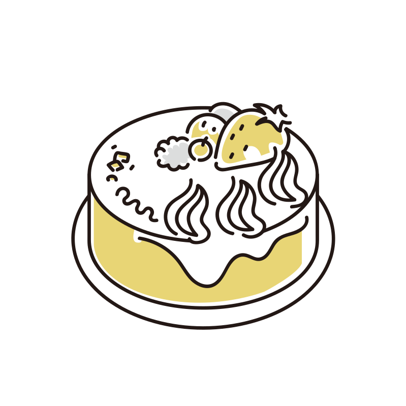 ホールケーキのイラスト
