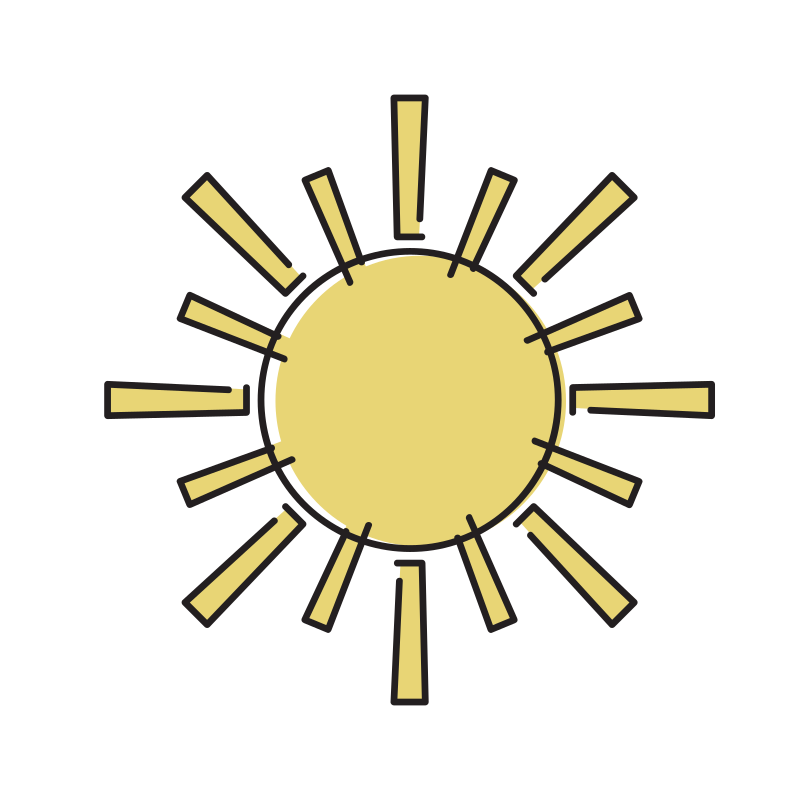 晴れの日の太陽のイラスト
