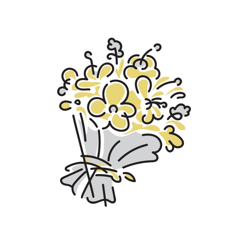 花束・ブーケのイラスト