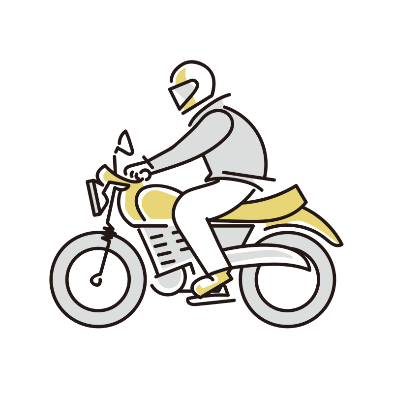 バイクに乗る人のイラスト