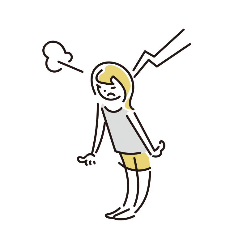 怒る児童・小学生の女の子のイラスト