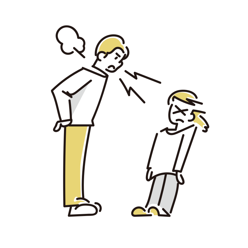 大人に叱られる児童・小学生の子供のイラスト