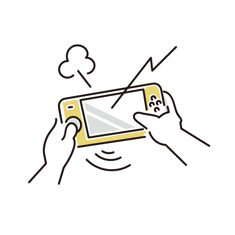 コンピューターゲームをするイラスト