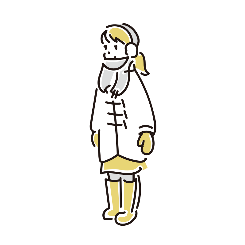 冬服の女子学生のイラスト（中学生・高校生）
