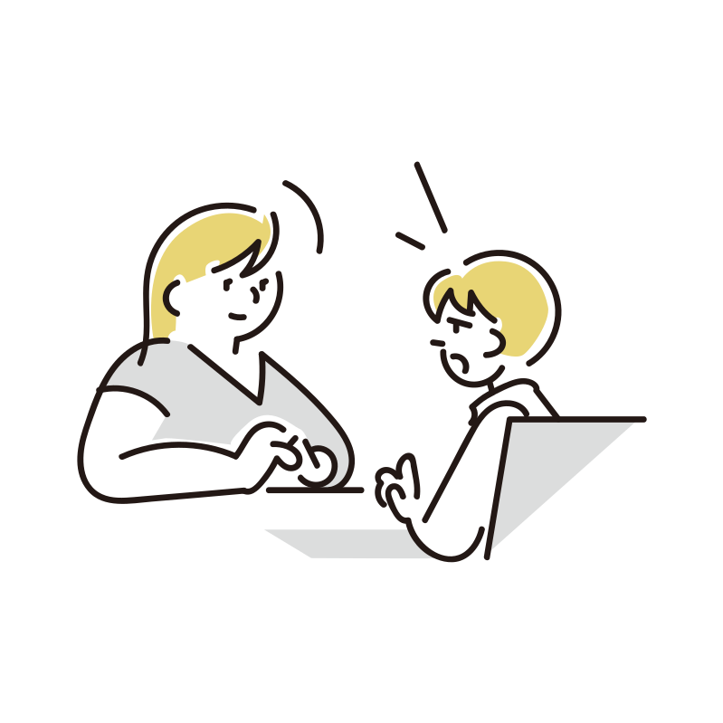 会話する教師と生徒のイラスト