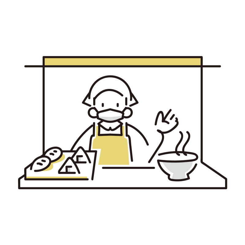 売店の人のイラスト