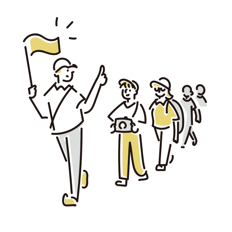 団体ツアーのイラスト