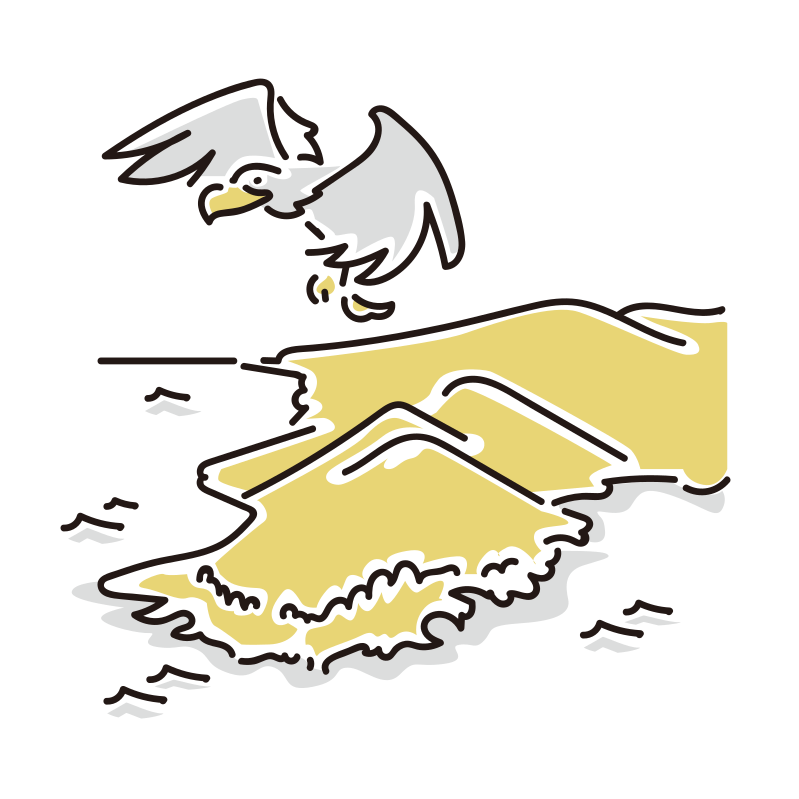 知床半島のイラスト