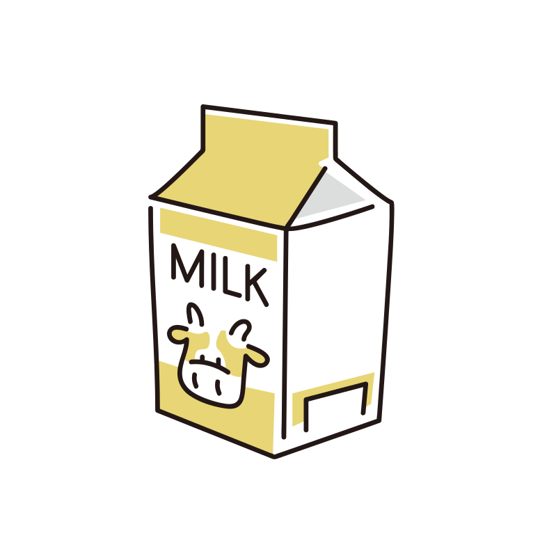 パック牛乳のイラスト