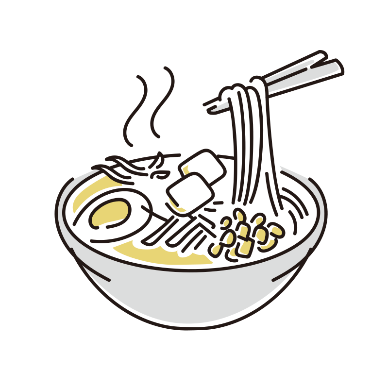 味噌ラーメンのイラスト