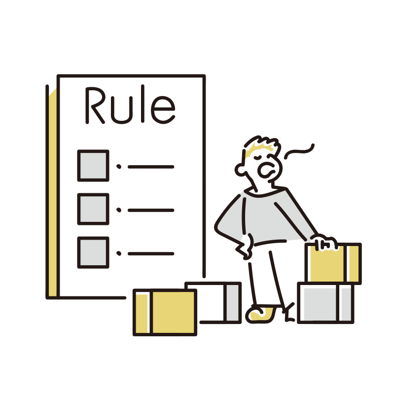 ルールを守らない人のイラスト