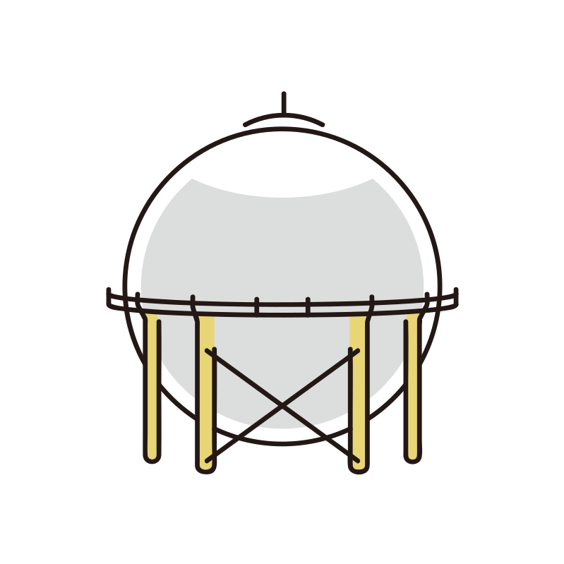 ガスタンクのイラスト
