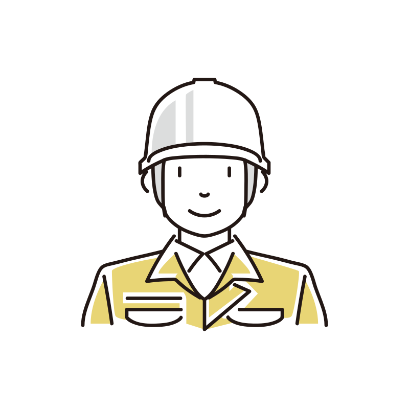 男性作業員のイラスト（ヘルメット）