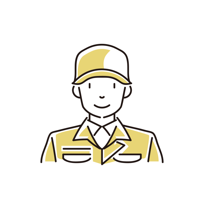 男性作業員のイラスト（帽子）