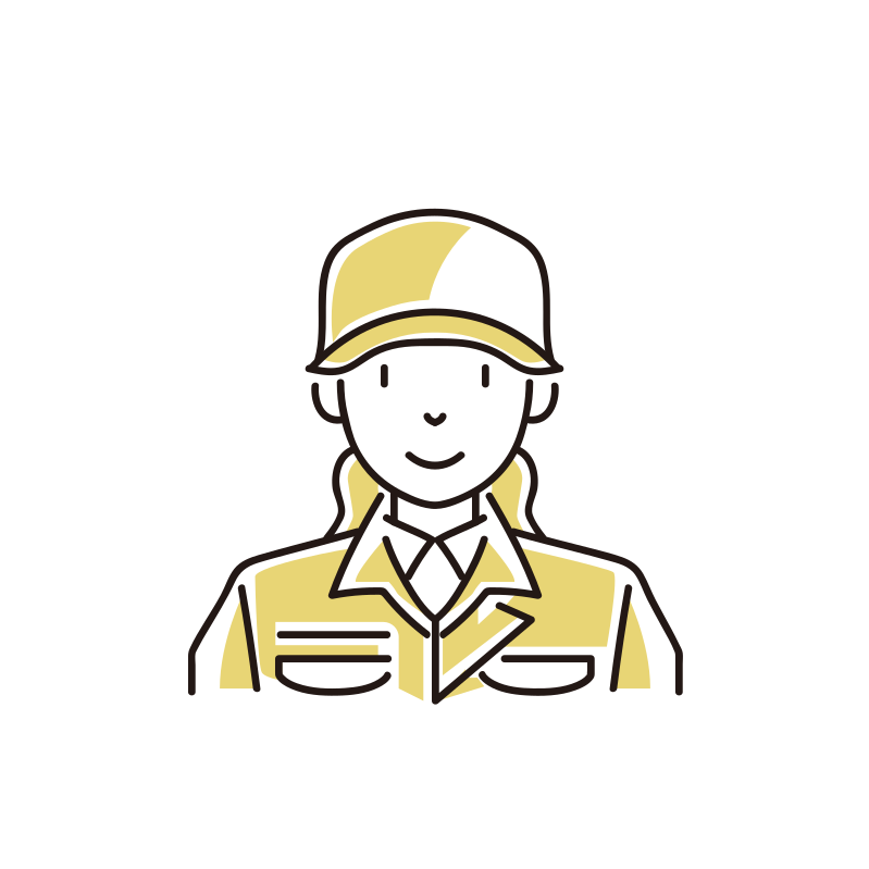 女性作業員のイラスト（帽子）
