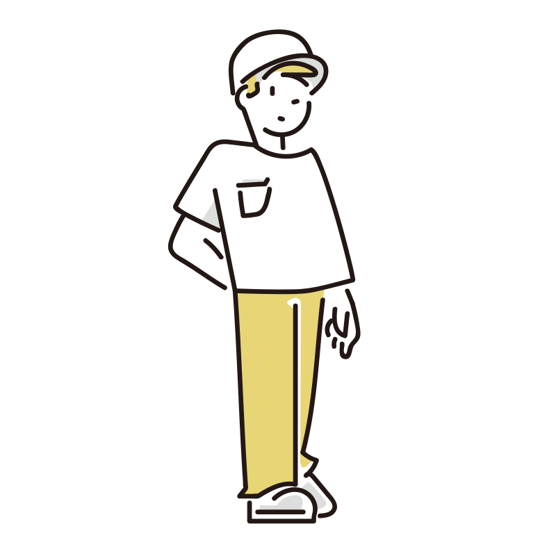 カジュアルな男性のイラスト（若者）