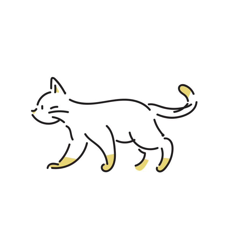 歩く猫のイラスト