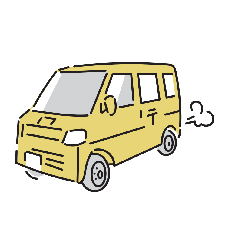 郵便配達のイラスト（郵便車）