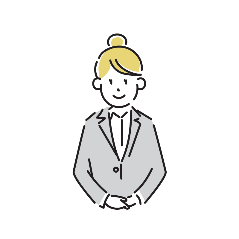 礼儀正しいビジネスマンのイラスト(女性)