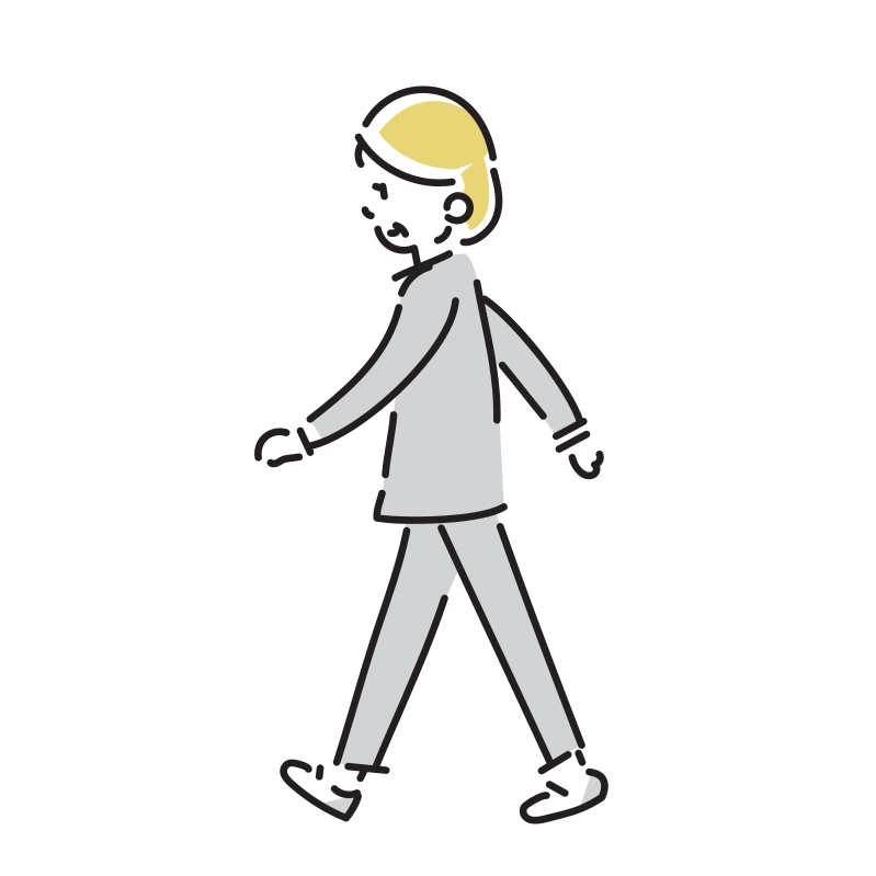歩くビジネスマンのイラスト(おばさん)