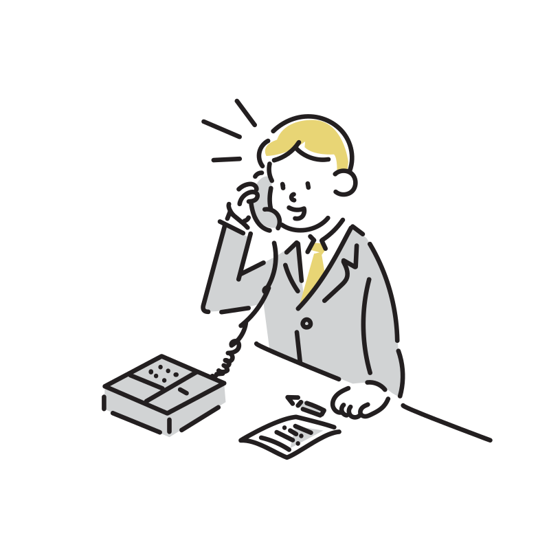 電話をするビジネスマンのイラスト(男性)