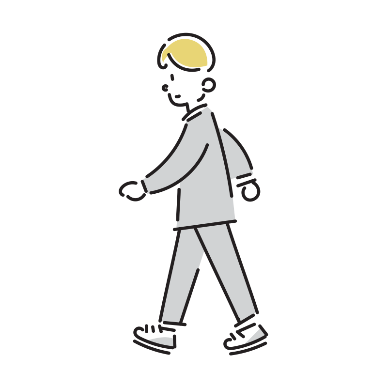 歩くビジネスマンのイラスト(男性)