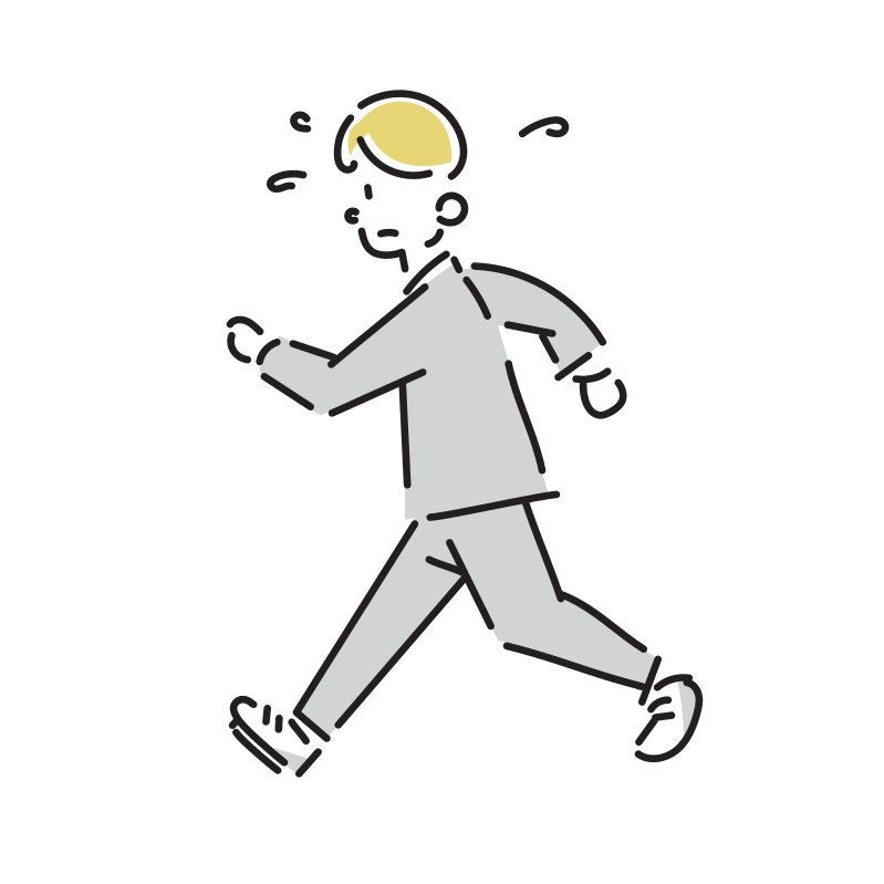 走るビジネスマンのイラスト(男性)