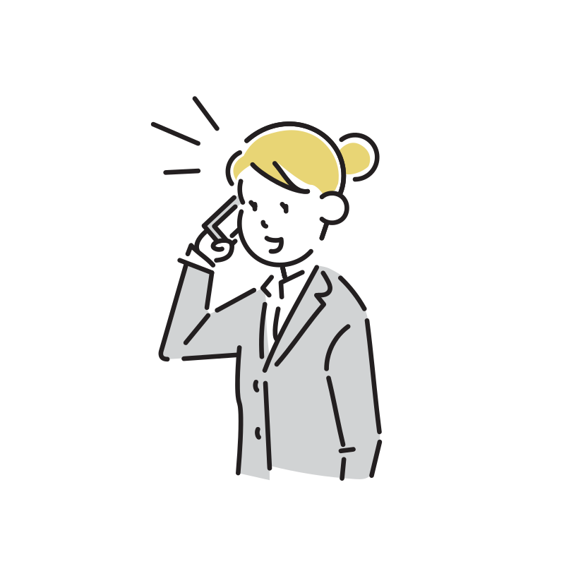電話をするビジネスマンのイラスト(女性)
