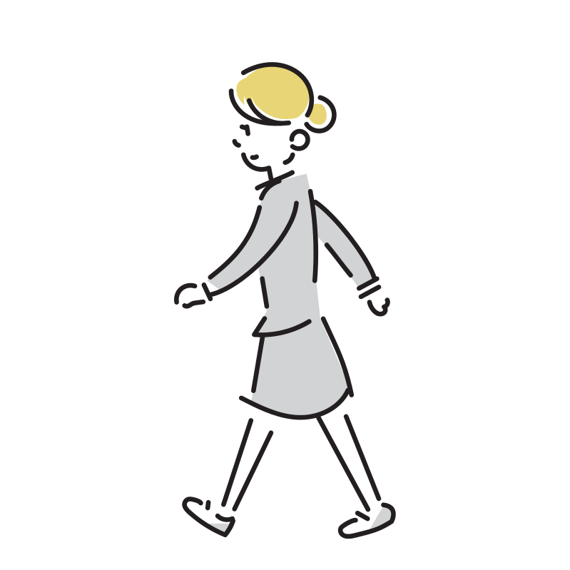 歩くビジネスマンのイラスト(女性)
