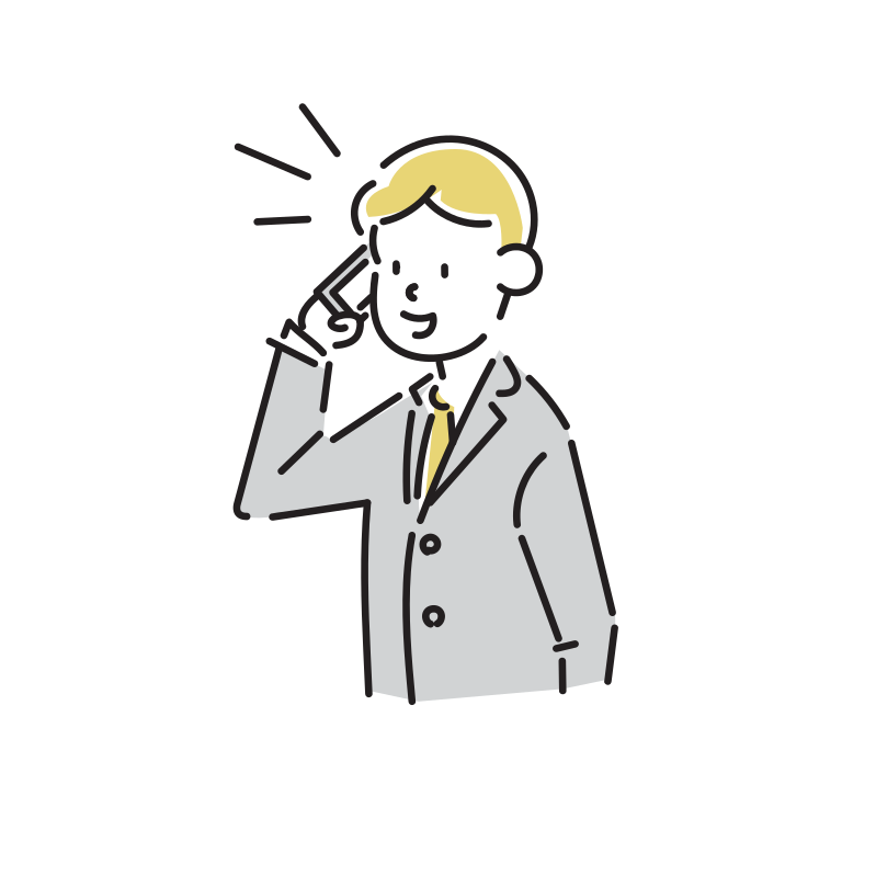電話をするビジネスマンのイラスト(男性)