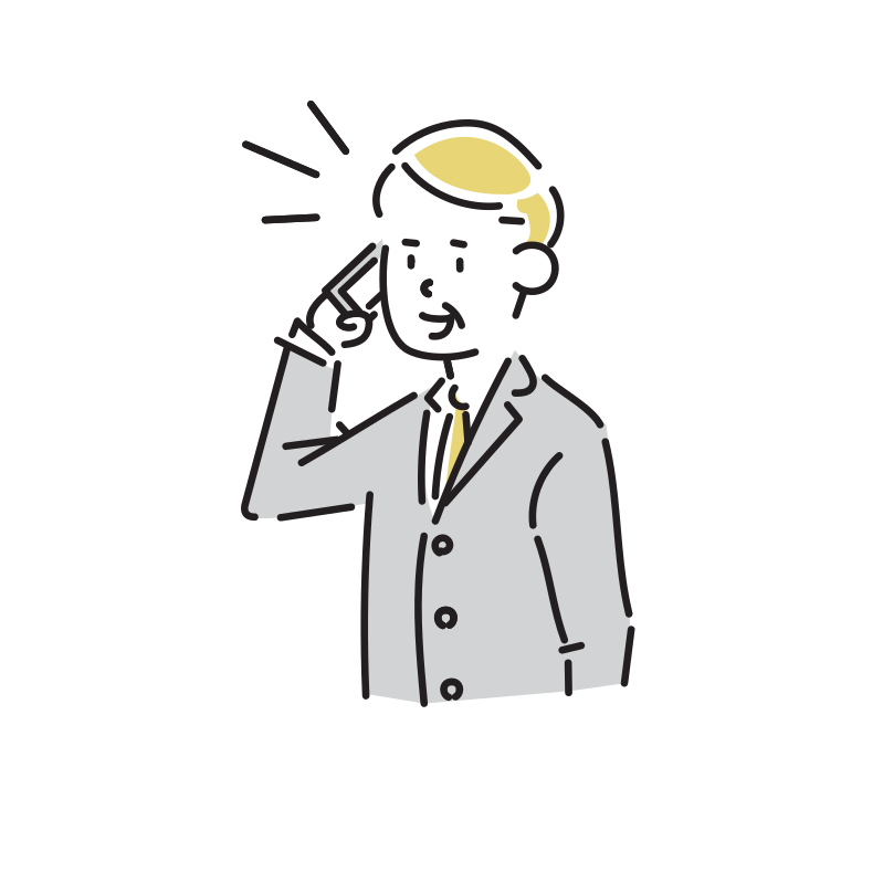 電話をするビジネスマンのイラスト(おじさん)