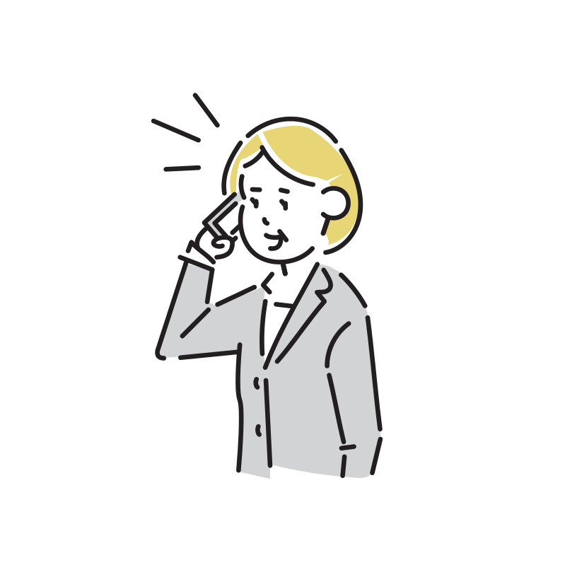 電話をするビジネスマンのイラスト(おばさん)