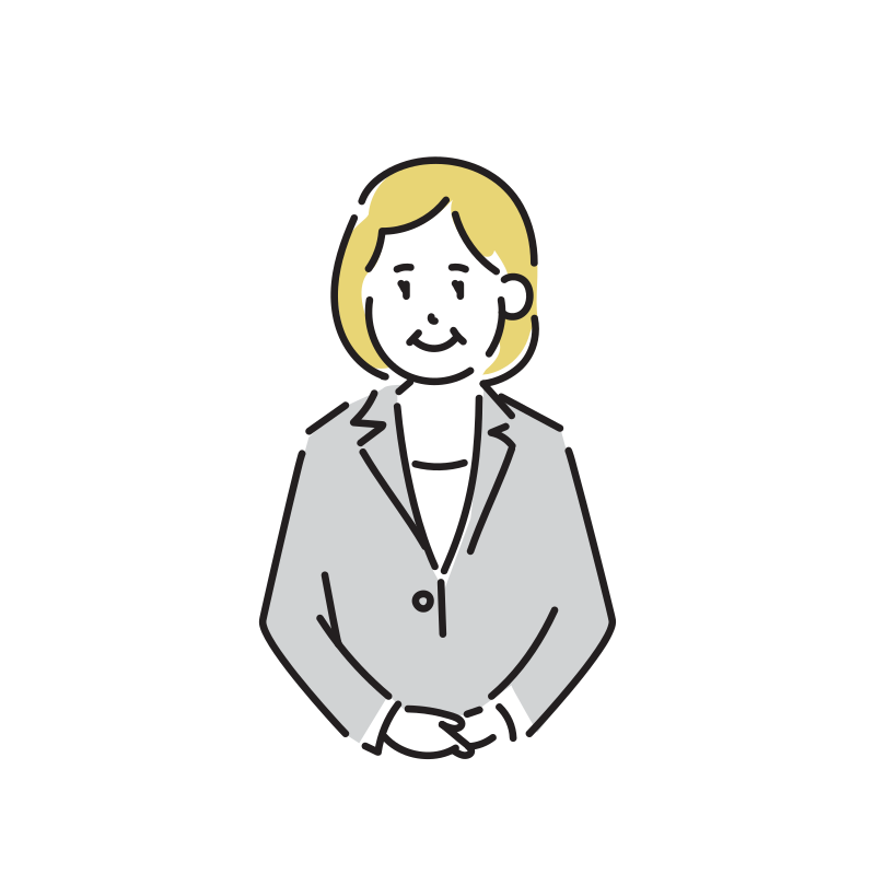 礼儀正しいビジネスマンのイラスト(おばさん)