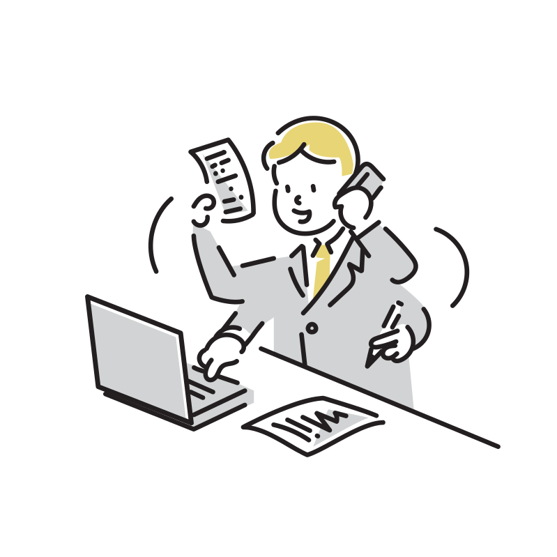 万能なビジネスマンのイラスト(男性)