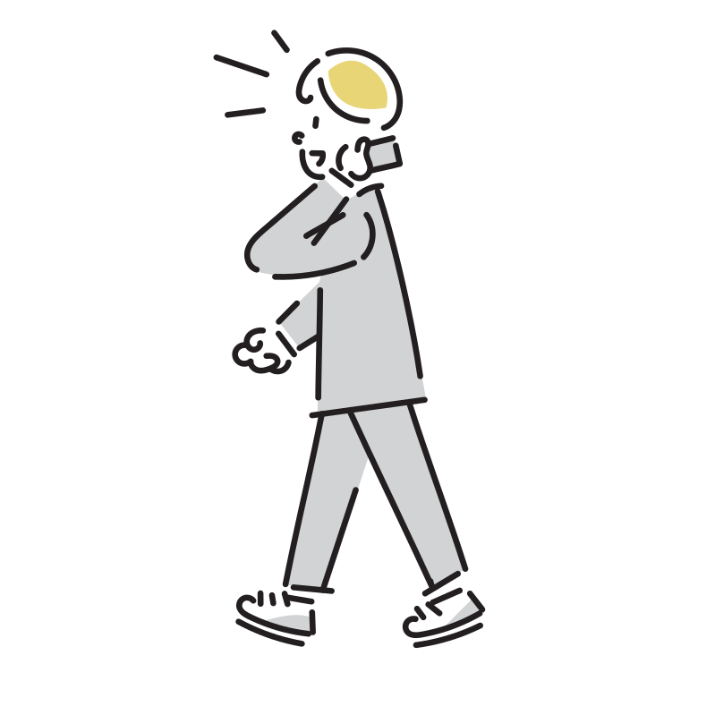 電話しながら歩くビジネスマンのイラスト(男性)