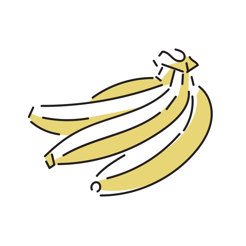 バナナのイラスト Loose Drawing