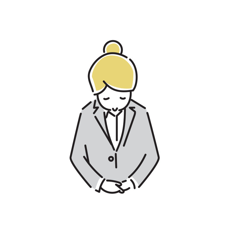 お辞儀するビジネスマンのイラスト 女性 Loose Drawing 無料で商用利用可なフリーイラスト