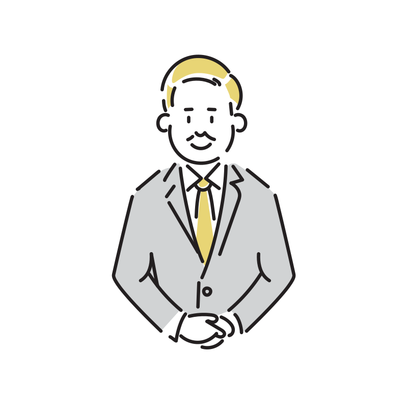 お辞儀するビジネスマンのイラスト おじさん Loose Drawing 無料で商用利用可なフリーイラスト