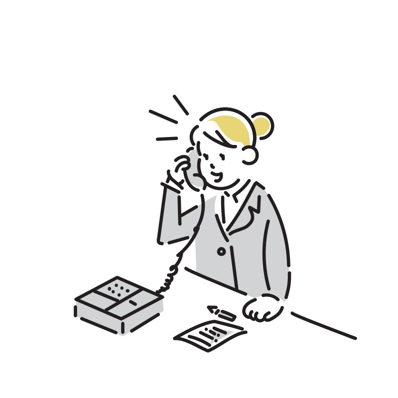 電話をするビジネスマンのイラスト(女性)