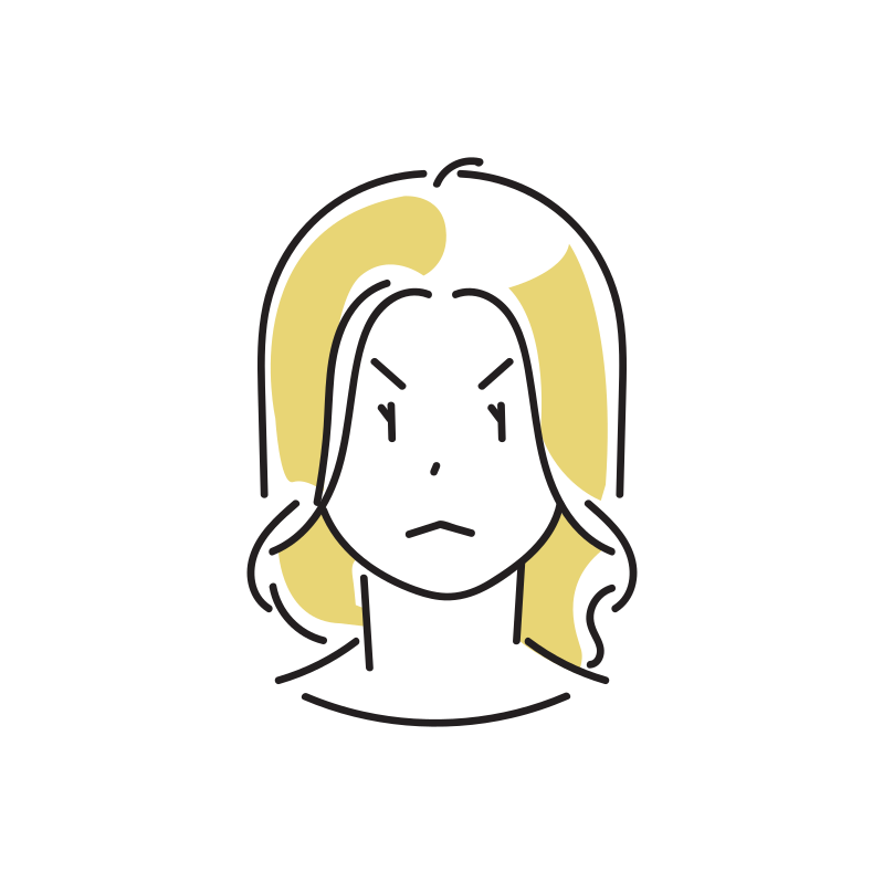 怒る若い女性のイラスト Loose Drawing 無料で商用利用可なフリーイラスト