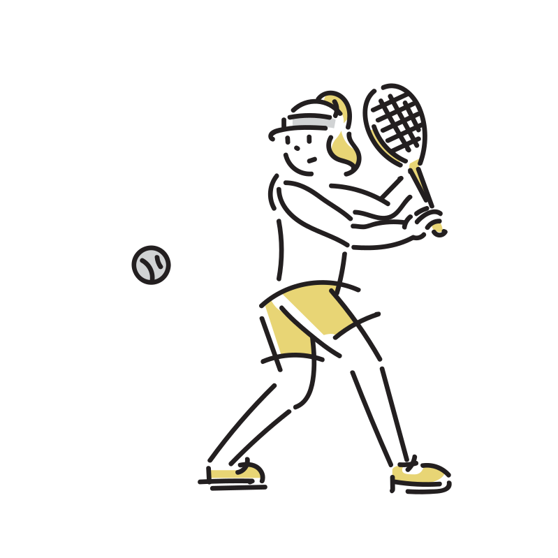 テニスプレイヤーのイラスト 男性 Loose Drawing 無料で商用利用可なフリーイラスト