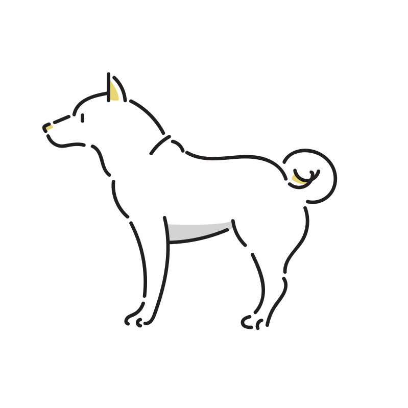 横を向いた犬のイラスト 柴犬 Loose Drawing