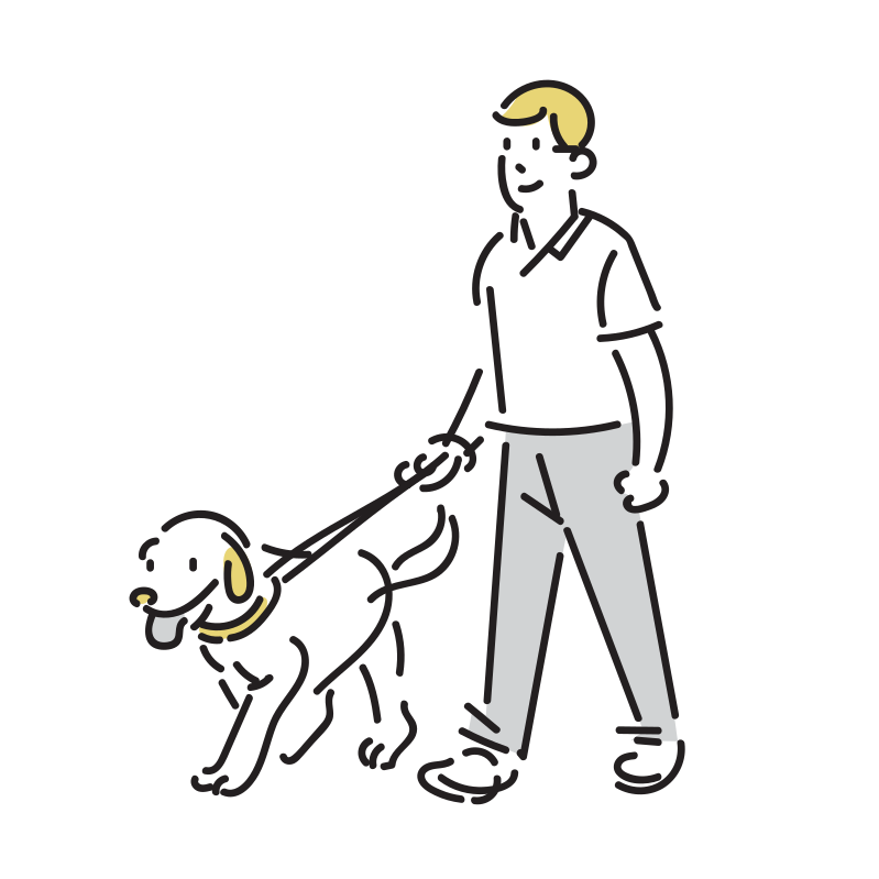 犬を散歩させる男性のイラスト Loose Drawing 無料で商用利用可なフリーイラスト