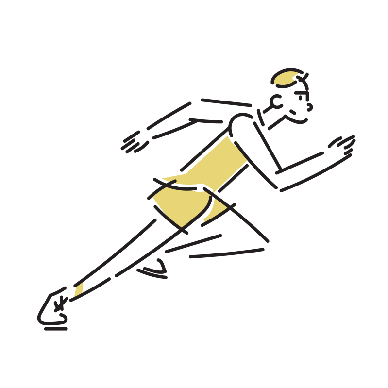 走る陸上選手のイラスト 男性 Loose Drawing