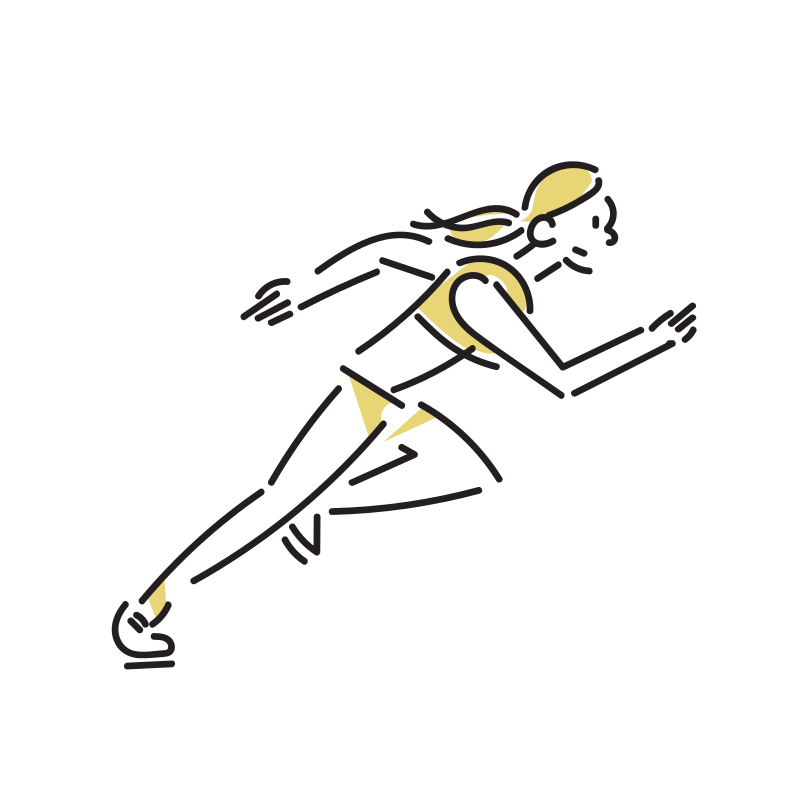走る陸上選手のイラスト 女性 Loose Drawing