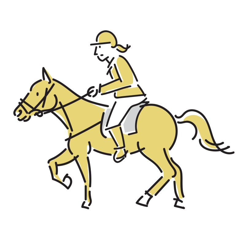 競馬の馬に乗る騎手のイラスト Loose Drawing