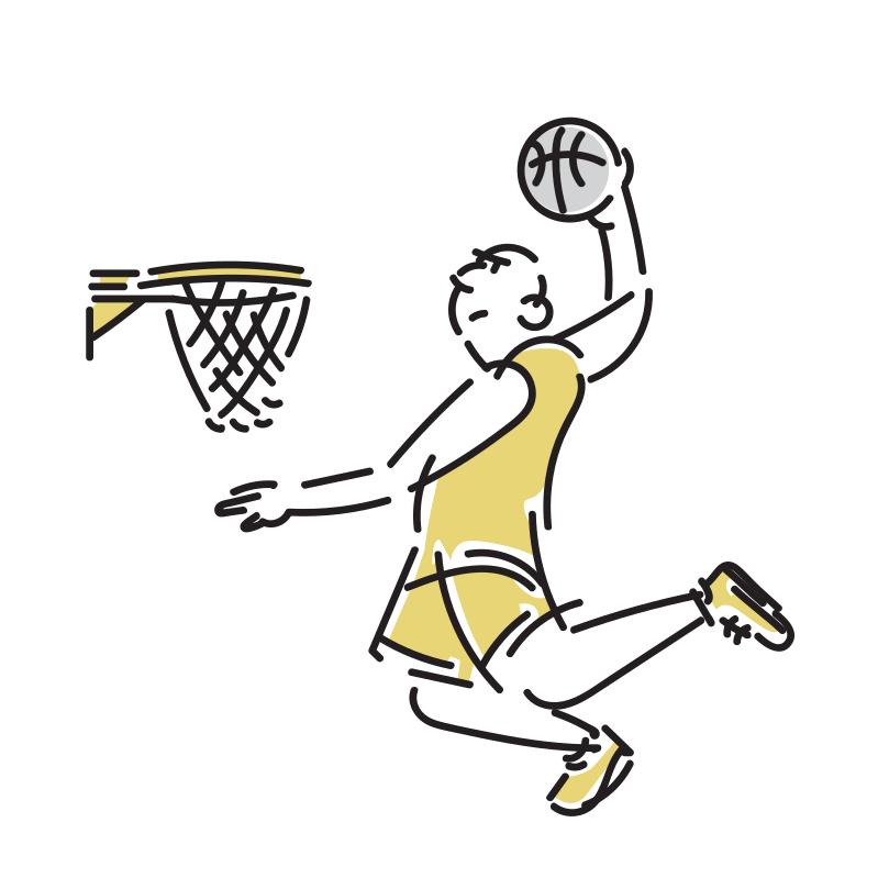 バスケットボール選手のイラスト Loose Drawing 無料で商用利用可なフリーイラスト